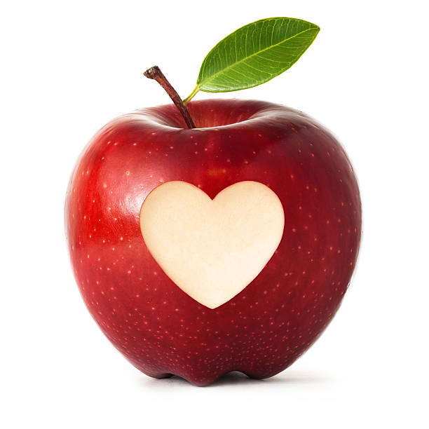 Picture of apple with heart bite out of it